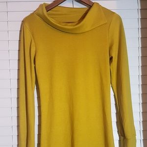 NWOT gold viscose collared tunic dress